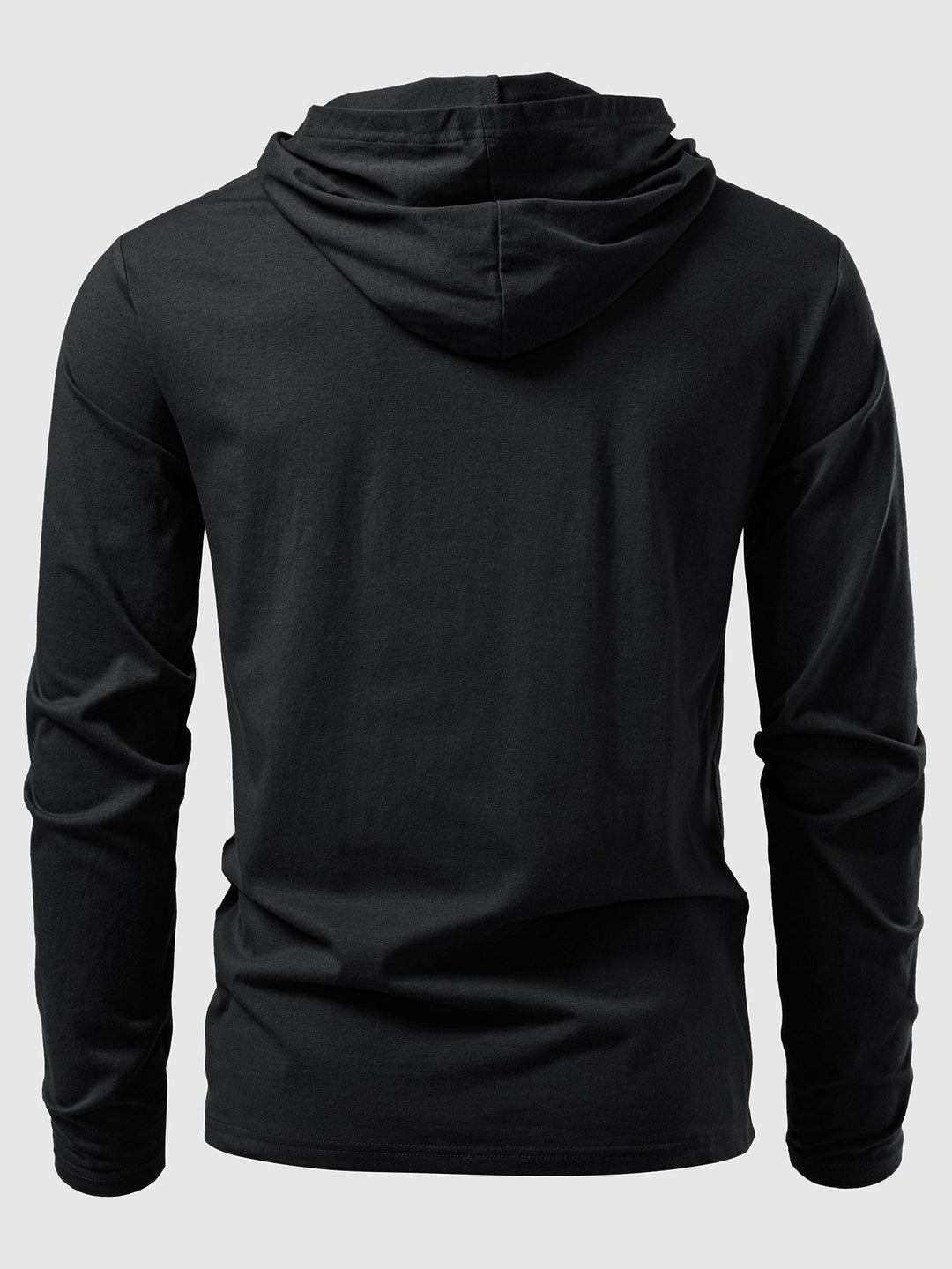 Long Sleeved Cotton Hooded T-Shirt
