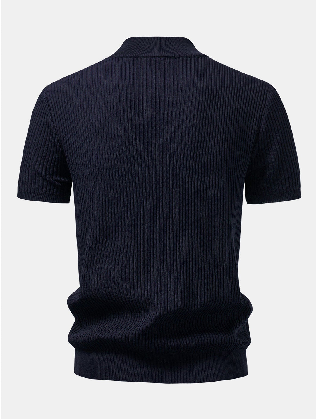 Ribbed Mock Neck Knitted Sweater T-Shirt