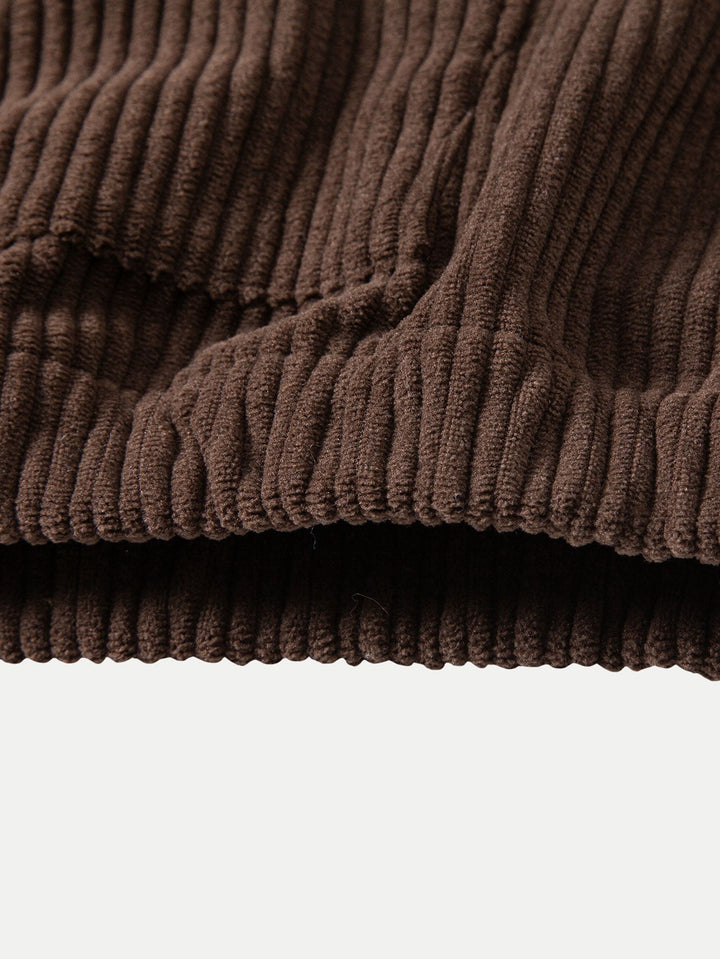 Corduroy Hoodie With Kangaroo Pocket