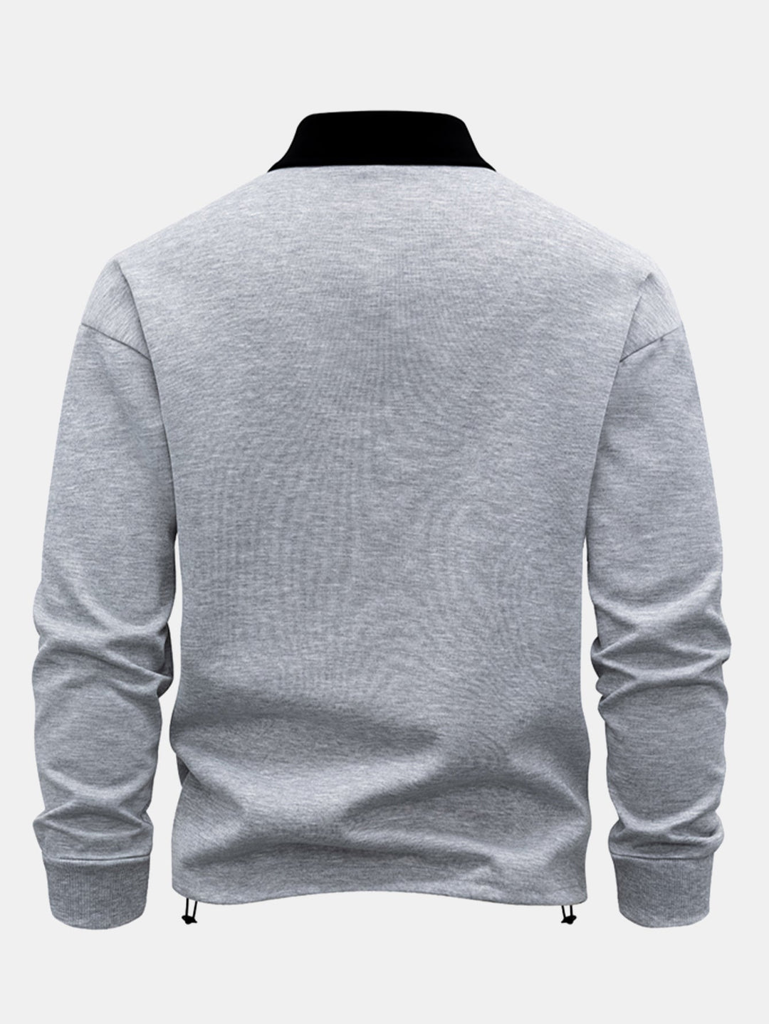 Contrast Zipper Polo Collar Sweatshirt