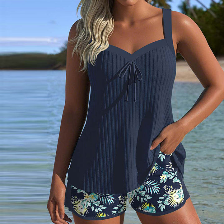 Wilson | Striped Tankini with Two-Piece Beach Bottom