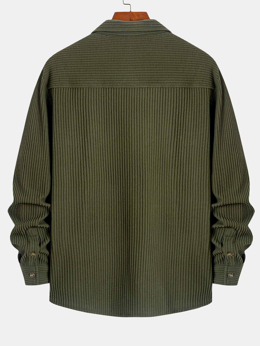 Long Sleeved Waffle Button Up Shirt
