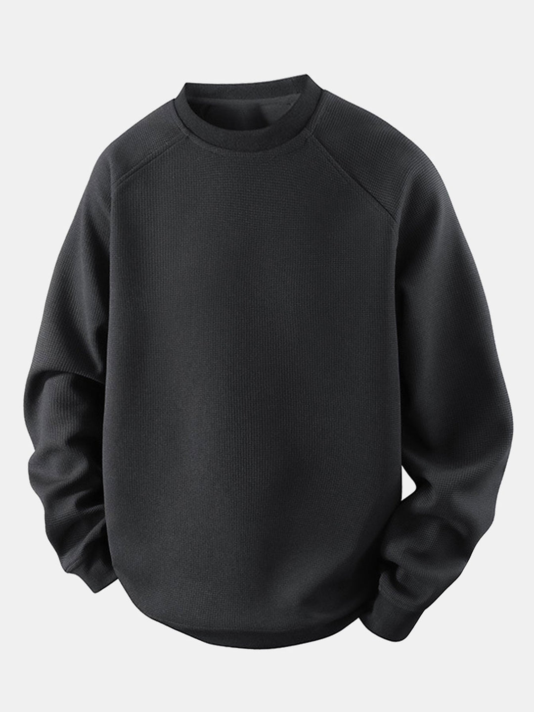 Relax Fit Waffle Crew Neck Sweatshirt