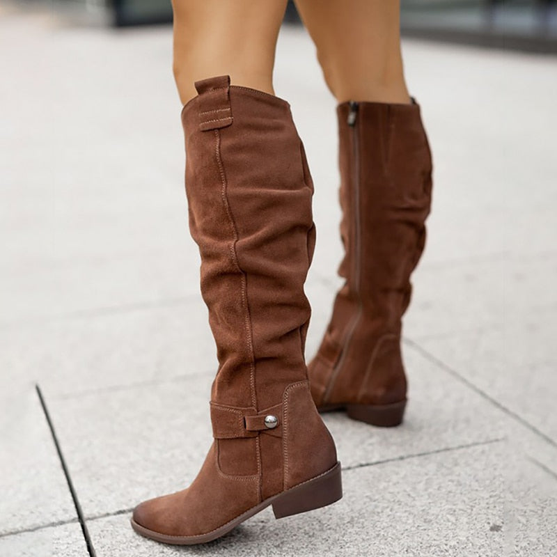 Zavira™ | Elegant, Warm Suede Boots for Women