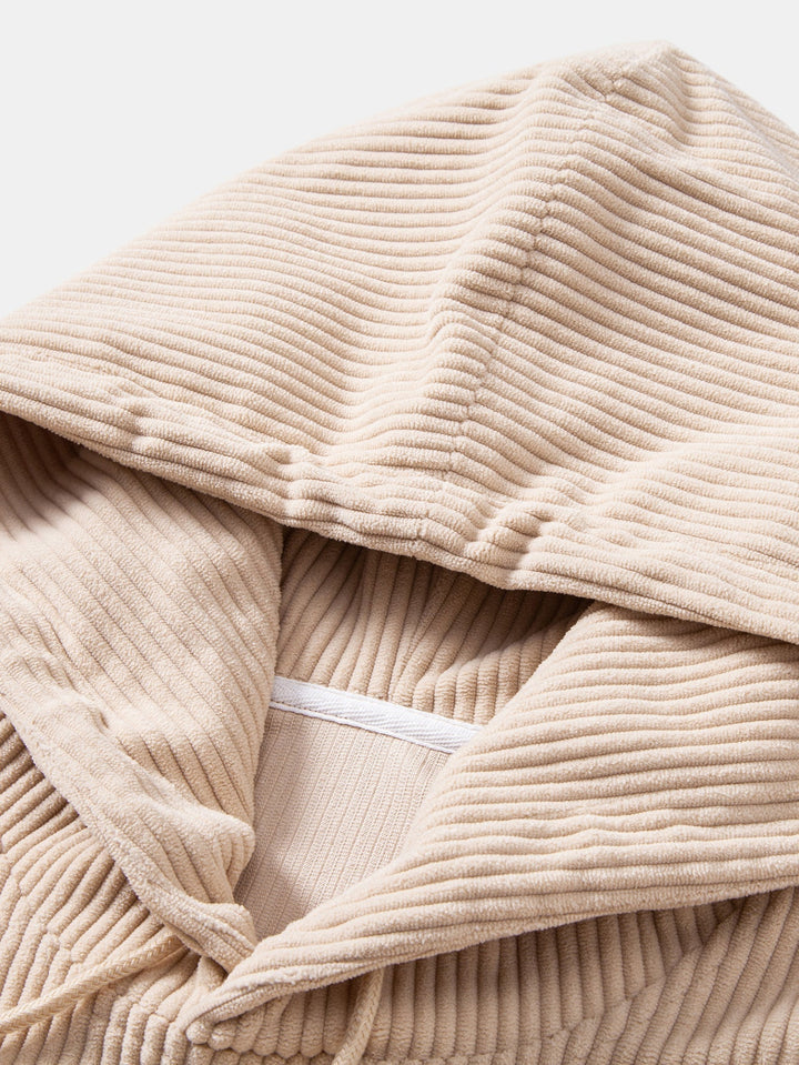 Corduroy Hoodie With Kangaroo Pocket