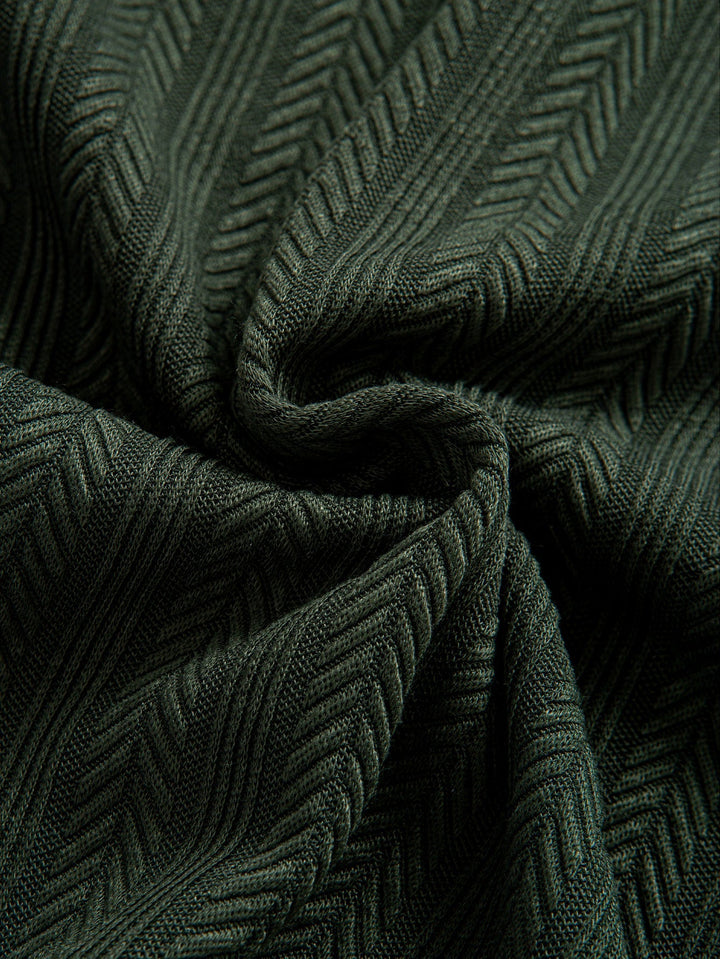 Textured Zipper Polo