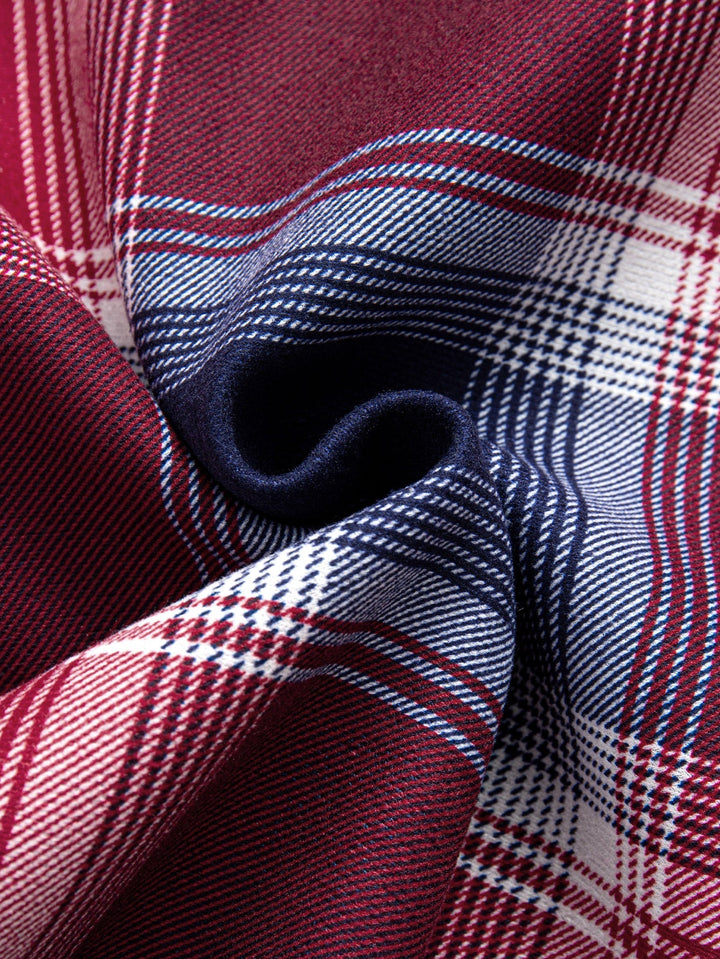 Fleece Lined Flannel Hooded Shirt