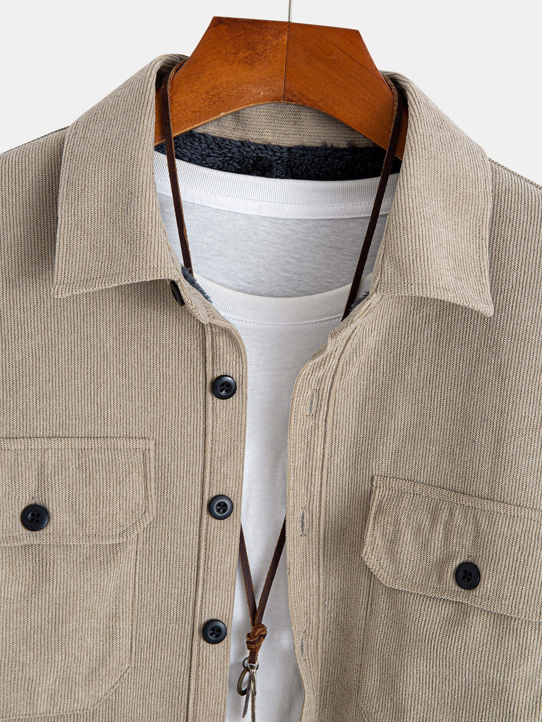 Teddy Lined Long Sleeve Corduroy Shirt