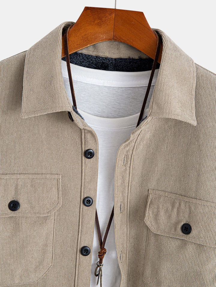 Teddy Lined Long Sleeve Corduroy Shirt