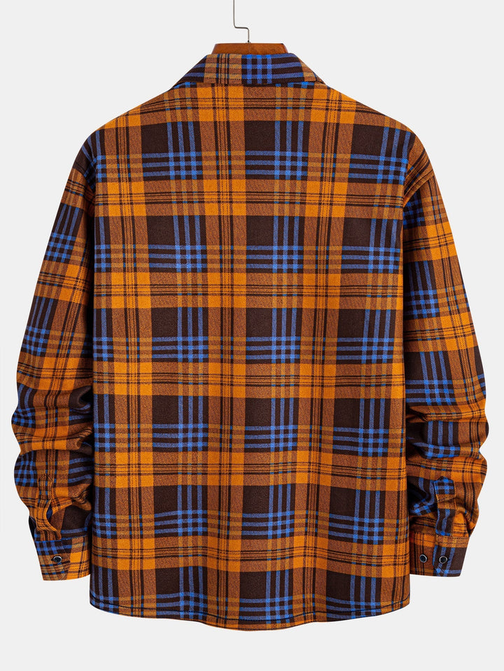 Flannel Fleece Lined Plaid Button Up Shirt