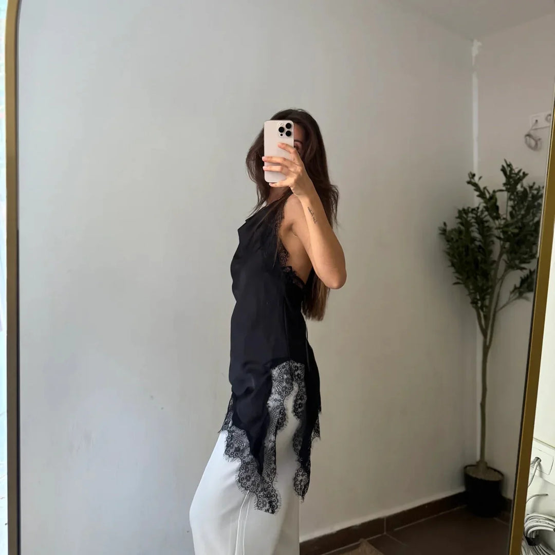 Muse™ | Lace Drape Halter Top