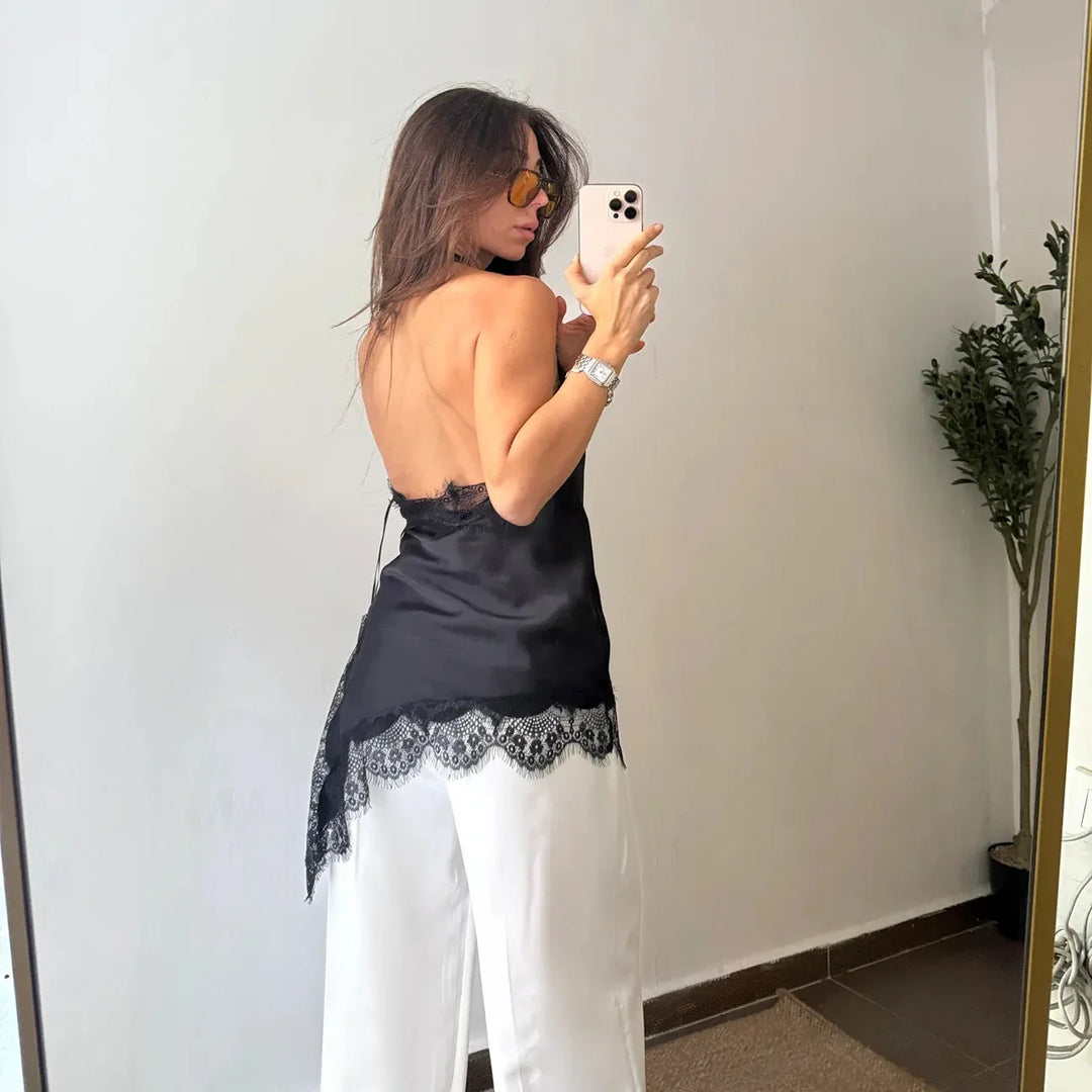 Muse™ | Lace Drape Halter Top