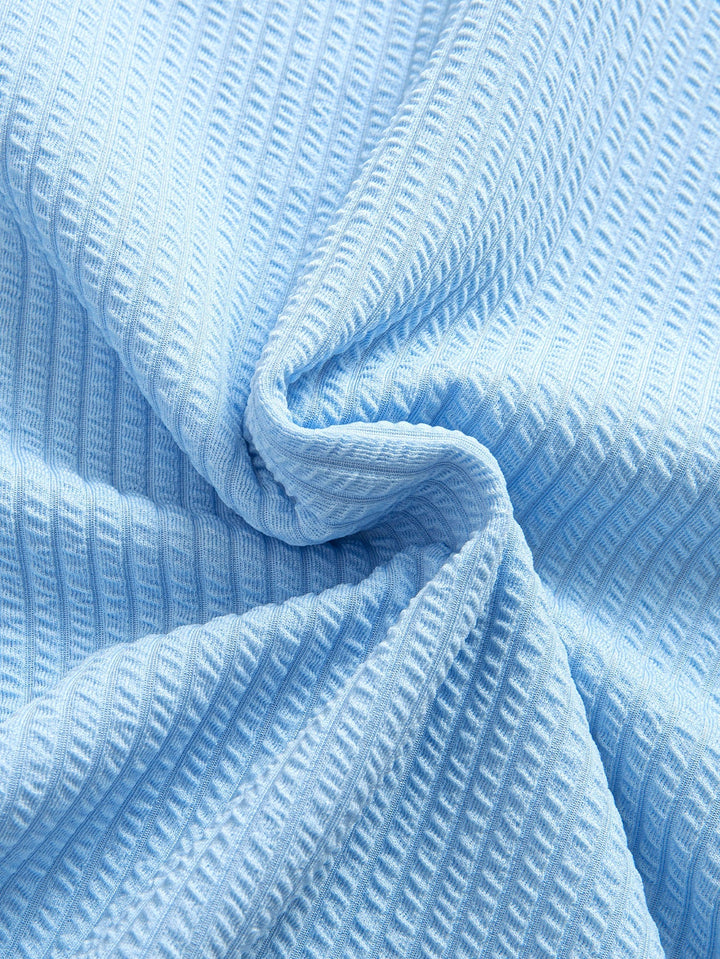 Ribbed Hooded  Arc Hem T-Shirt