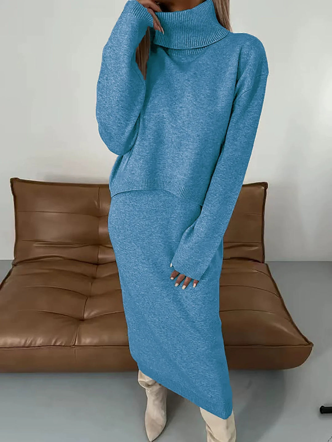 Thalina | Two-Piece Knit Set with Dress and Sweater