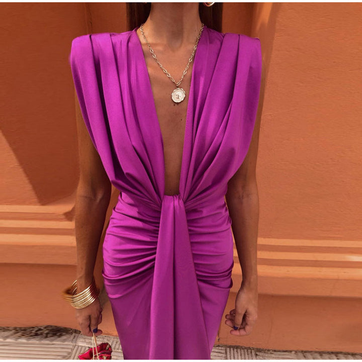 Isabelle - Party Dress with Deep V-Neck
