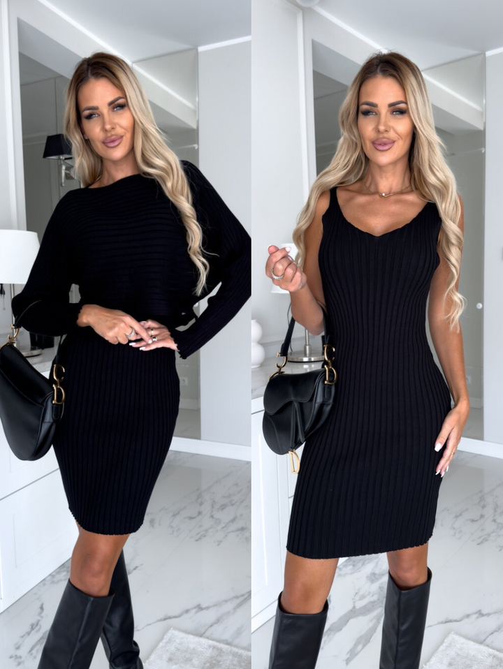 Noelia | Knit Dress with Sweater Set