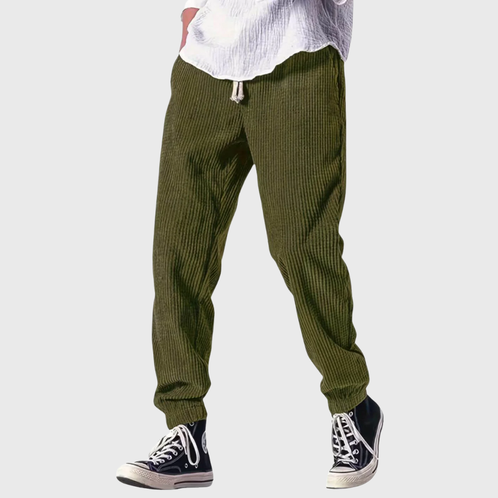 Corduroy Pants with Drawstring