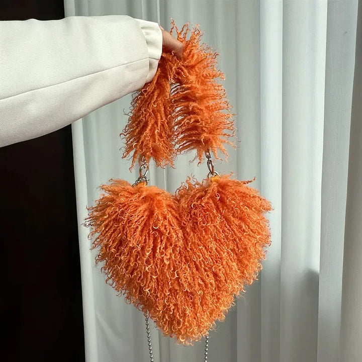 Amélie | Heart Plush Shoulder Bag