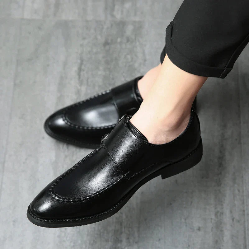 Bronzino Leather Double-monk Strap Shoes