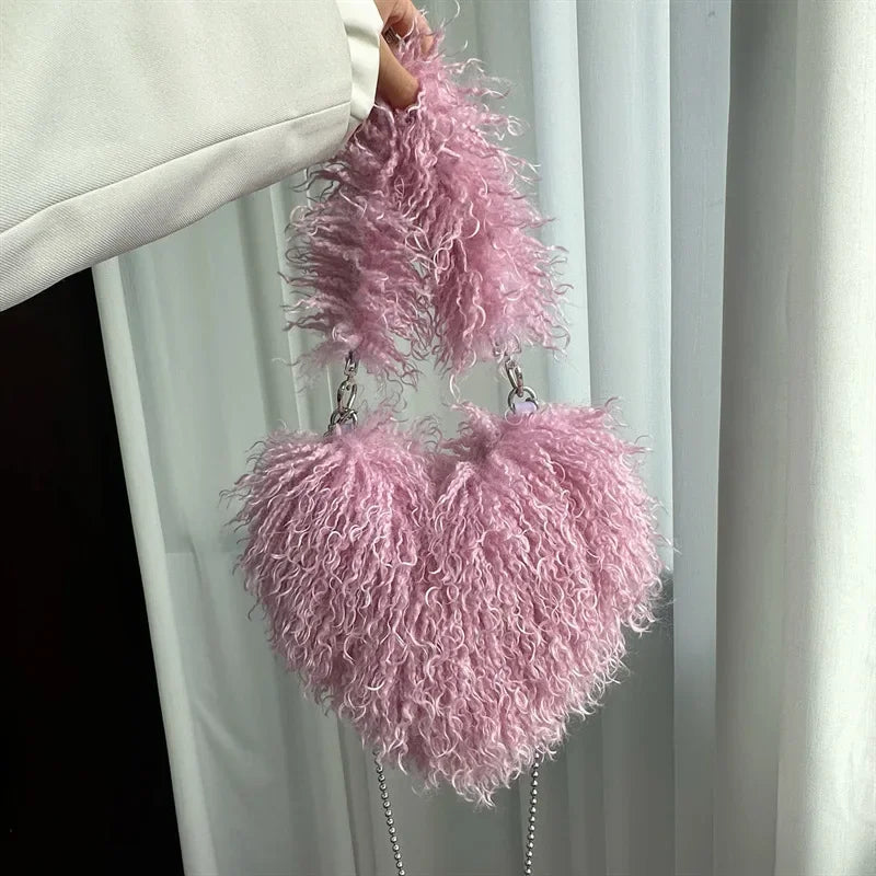 Amélie | Heart Plush Shoulder Bag