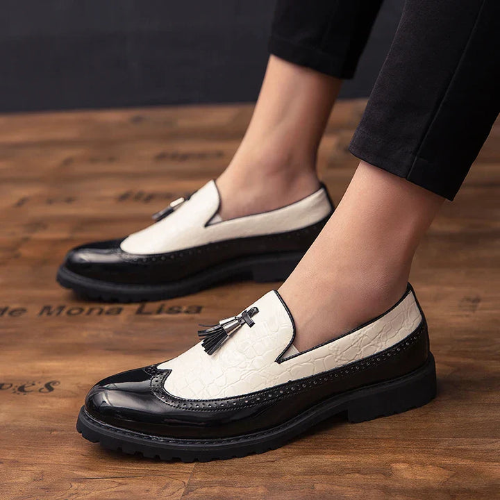 Gaston Delorme Two-Tone Wingtip Brogue Loafers