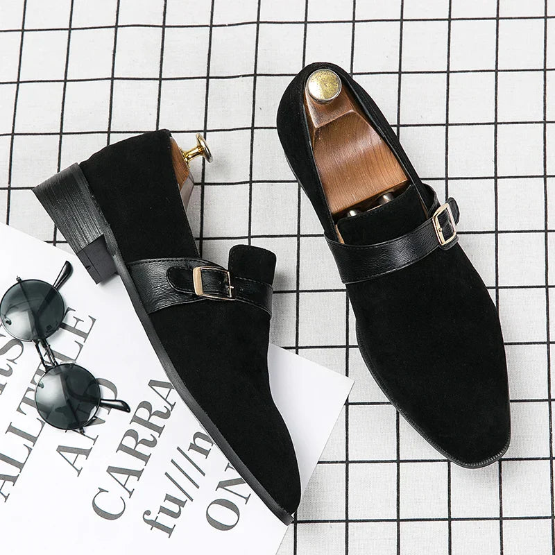 Salvatore Raphael Monk Strap Leather Moccasins Shoes