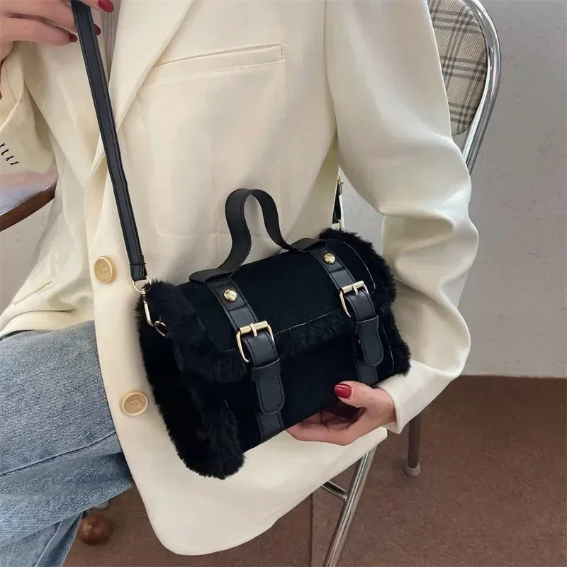 Harper | Cozy Faux-Fur Flap Shoulder Bag