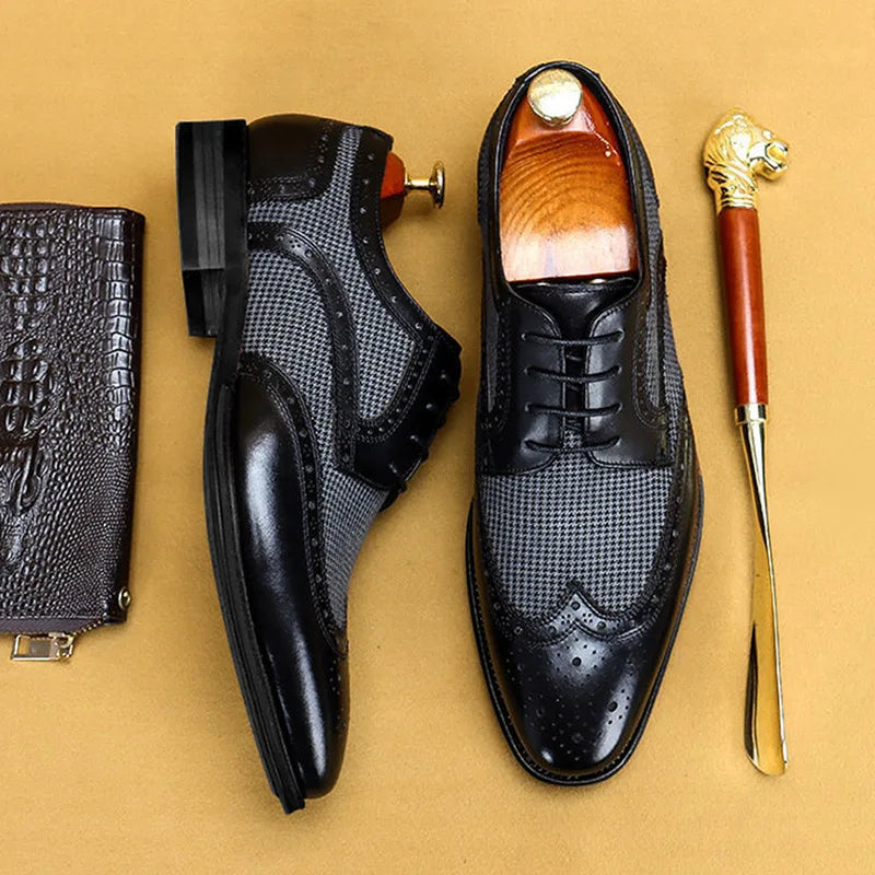 Yves Laroche Leather Brogue Oxfords Shoes