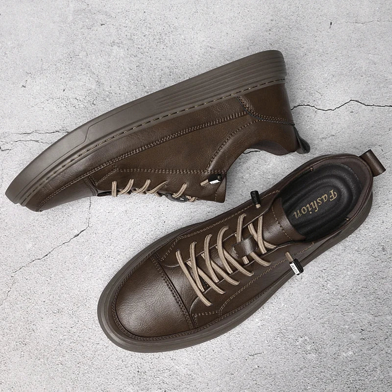 Elegant Thick Soled Leather Shoes