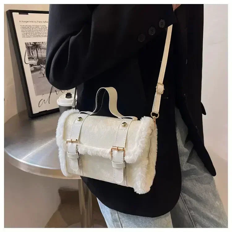 Harper | Cozy Faux-Fur Flap Shoulder Bag