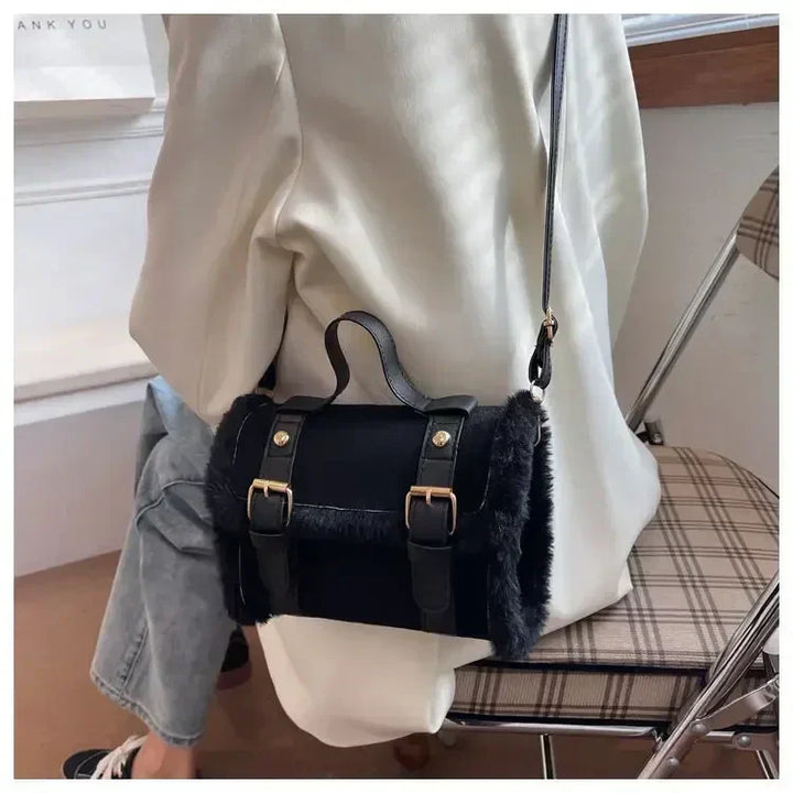 Harper | Cozy Faux-Fur Flap Shoulder Bag