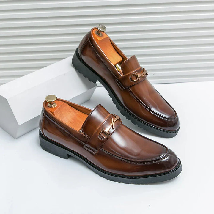 Lucio Morandi Classic Monk Strap Leather Loafers
