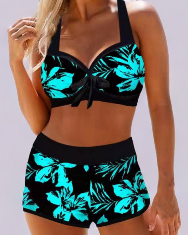 Wilson - High Waist Swimsuit with Floral Print