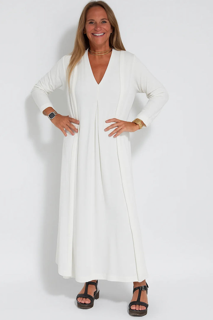 Carmela | Elegant Long Dress with Cardigan