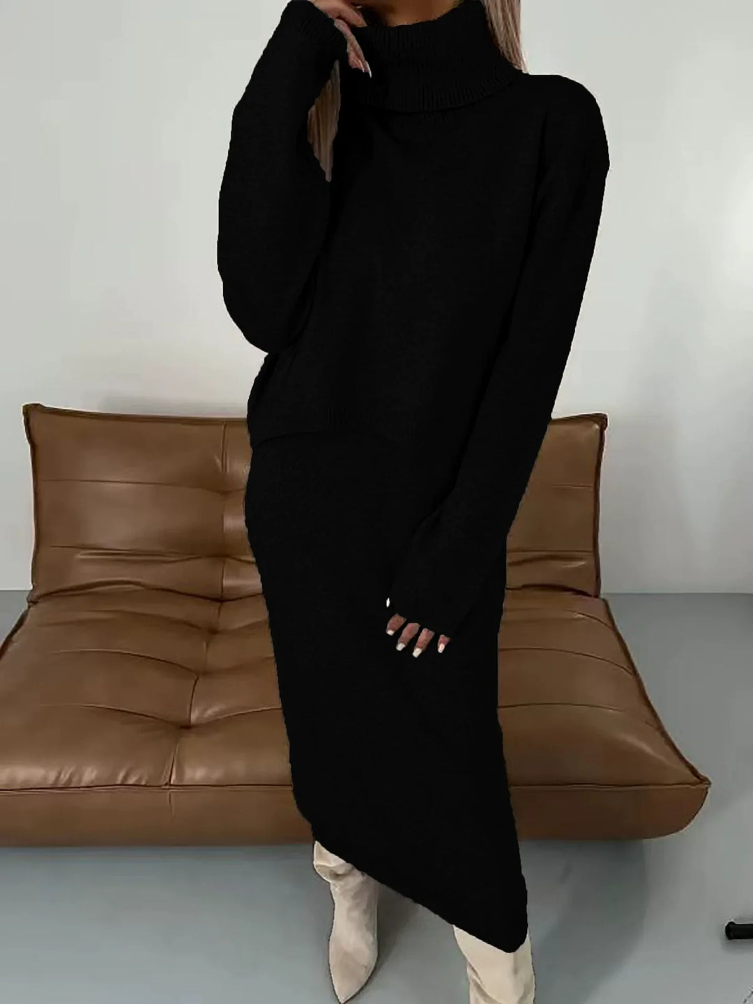 Thalina | Two-Piece Knit Set with Dress and Sweater