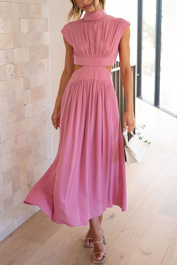 Quincy | Midi Dress with Cut-Out and Pockets