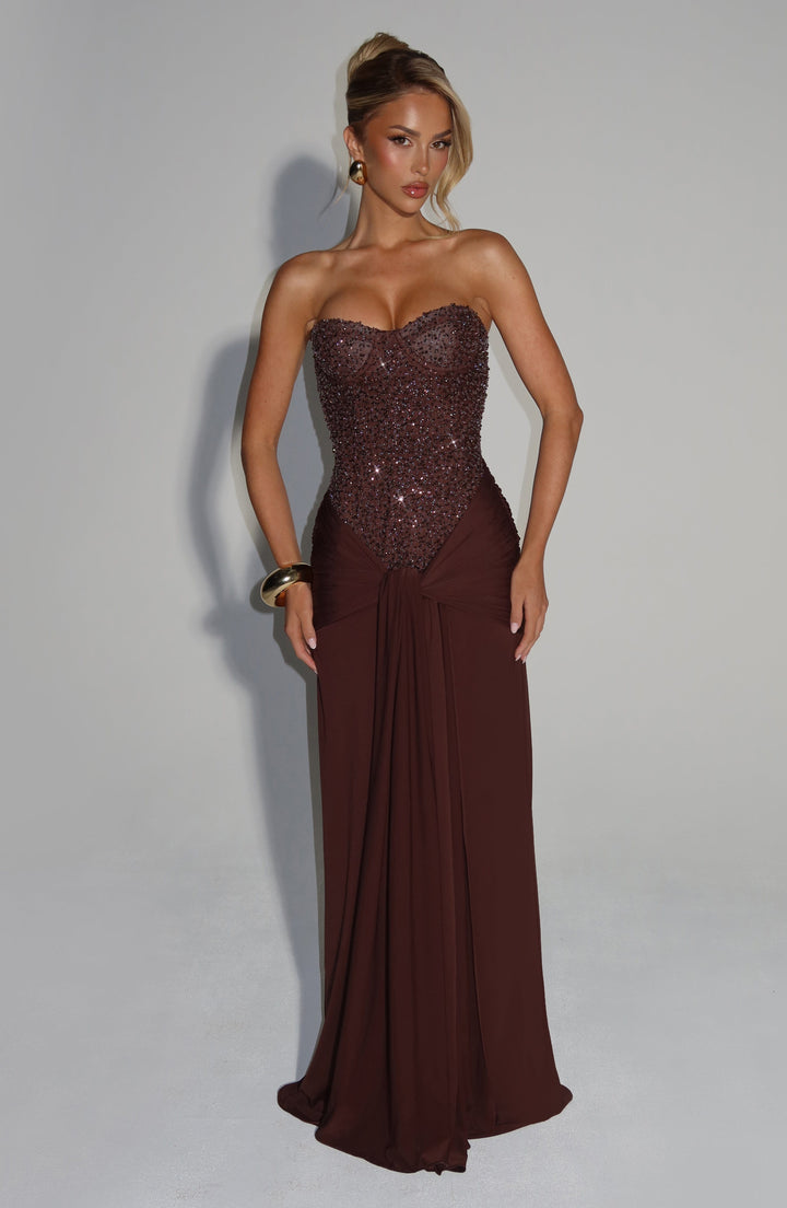Muse™ | Off Shoulder Draped Maxi Dress