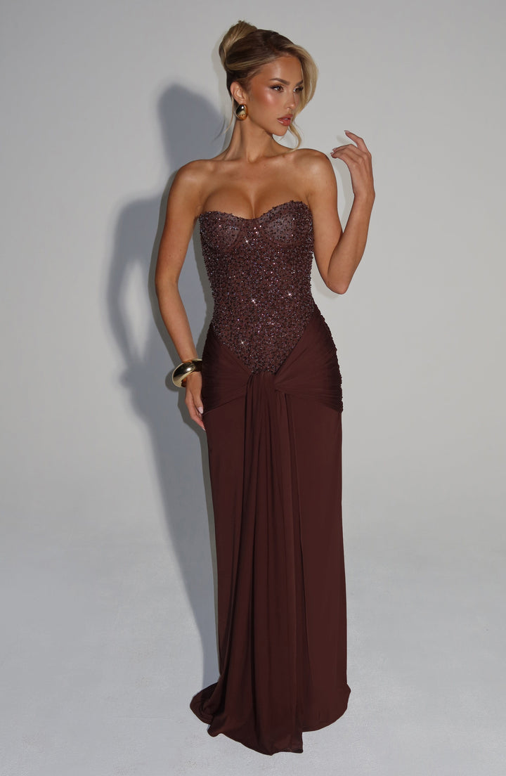 Muse™ | Off Shoulder Draped Maxi Dress