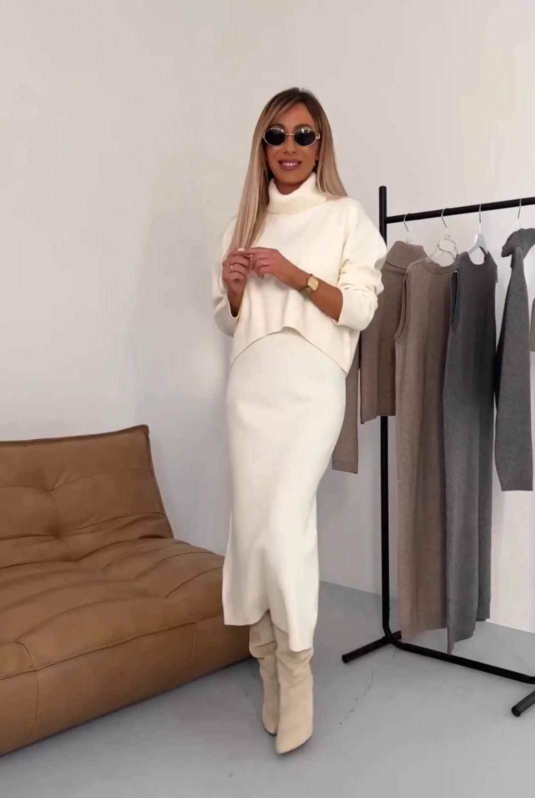 Thalina | Two-Piece Knit Set with Dress and Sweater