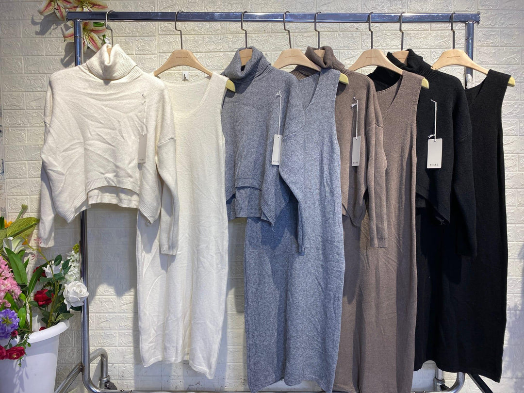 Thalina | Two-Piece Knit Set with Dress and Sweater
