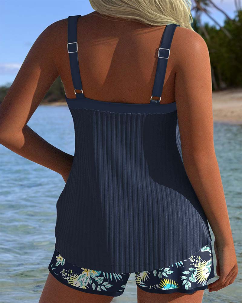 Wilson | Striped Tankini with Two-Piece Beach Bottom