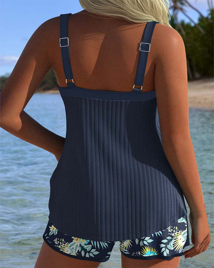 Wilson | Striped Tankini with Two-Piece Beach Bottom