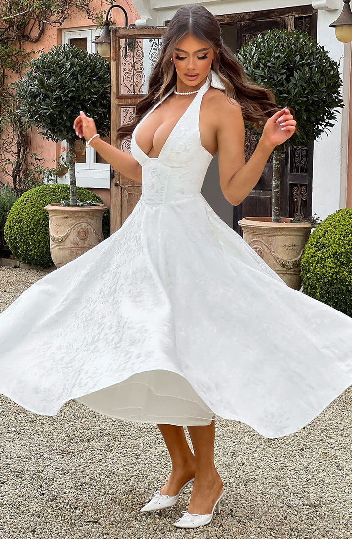 Ara | Midi Dress with Halter Neckline