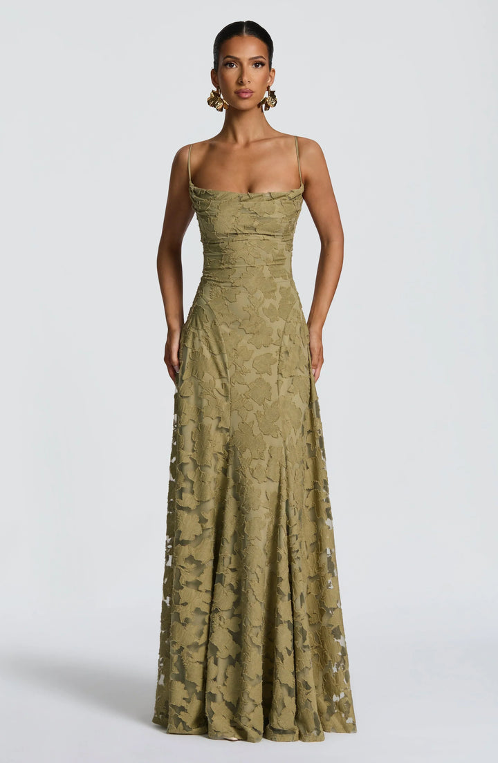 Aveline™ | Elegant Lace Corset Maxi Dress