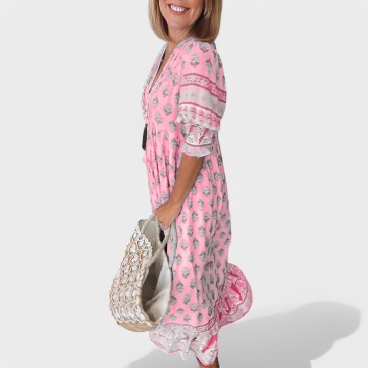 Marlena | Dress with V-neckline and A-line silhouette
