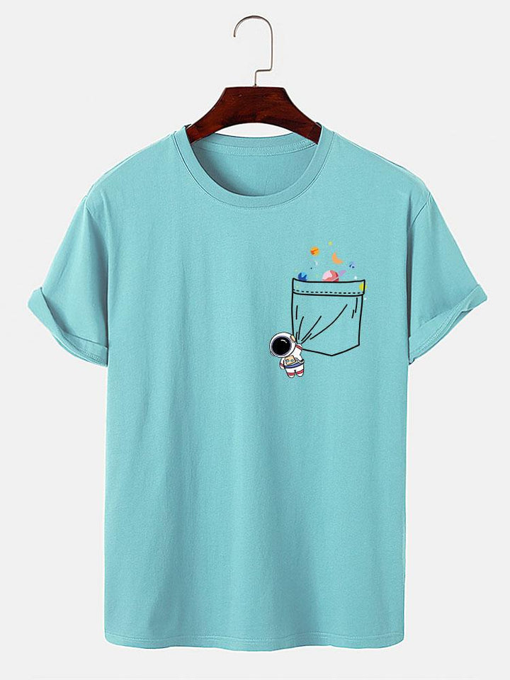 Astronaut Space Pocket Print T-Shirt