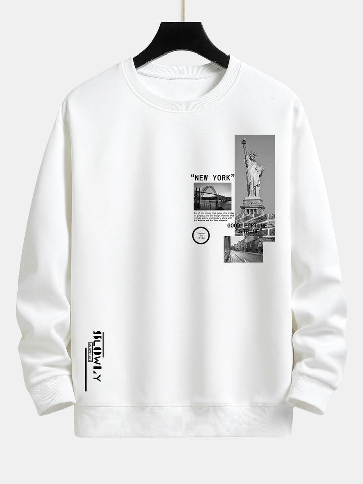 New York Architecture Print Relax Fit Sweatshirt