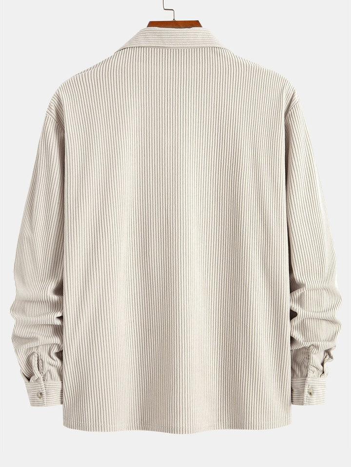 Long Sleeve Corduroy Cuban Collar Shirt