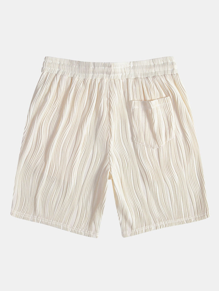 Wave Textured Button Up Shirt & Shorts