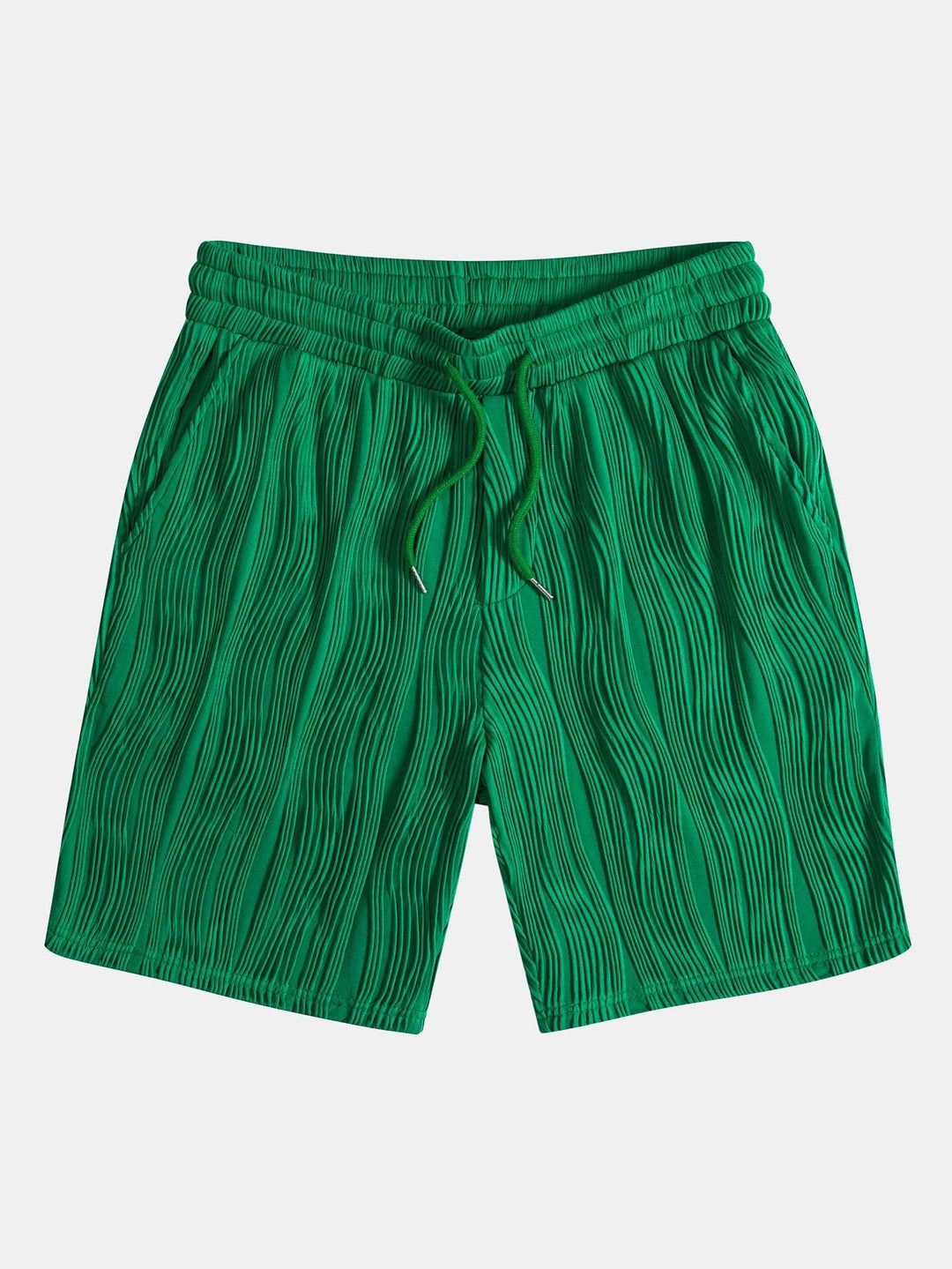 Wave Textured Button Up Shirt & Shorts